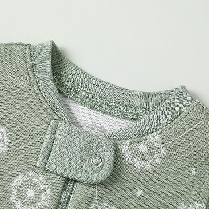 Owlivia Organic Cotton Baby Boy Girl Zip up Sleep 'N Play Pjs, Footless, Long Sleeve