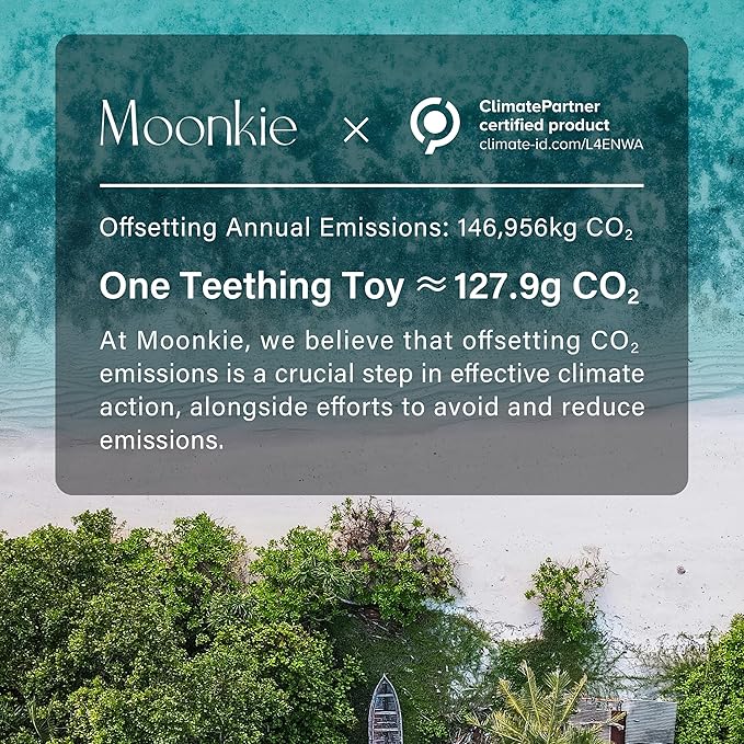 Moonkie Teething Toy, Safe & Easy to Hold BPA Free Silicone Baby Soothing Teethers, Prevent Finger Sucking Teether Toys Best for Babies 0-6 6-12 Months (Sheep Muted)